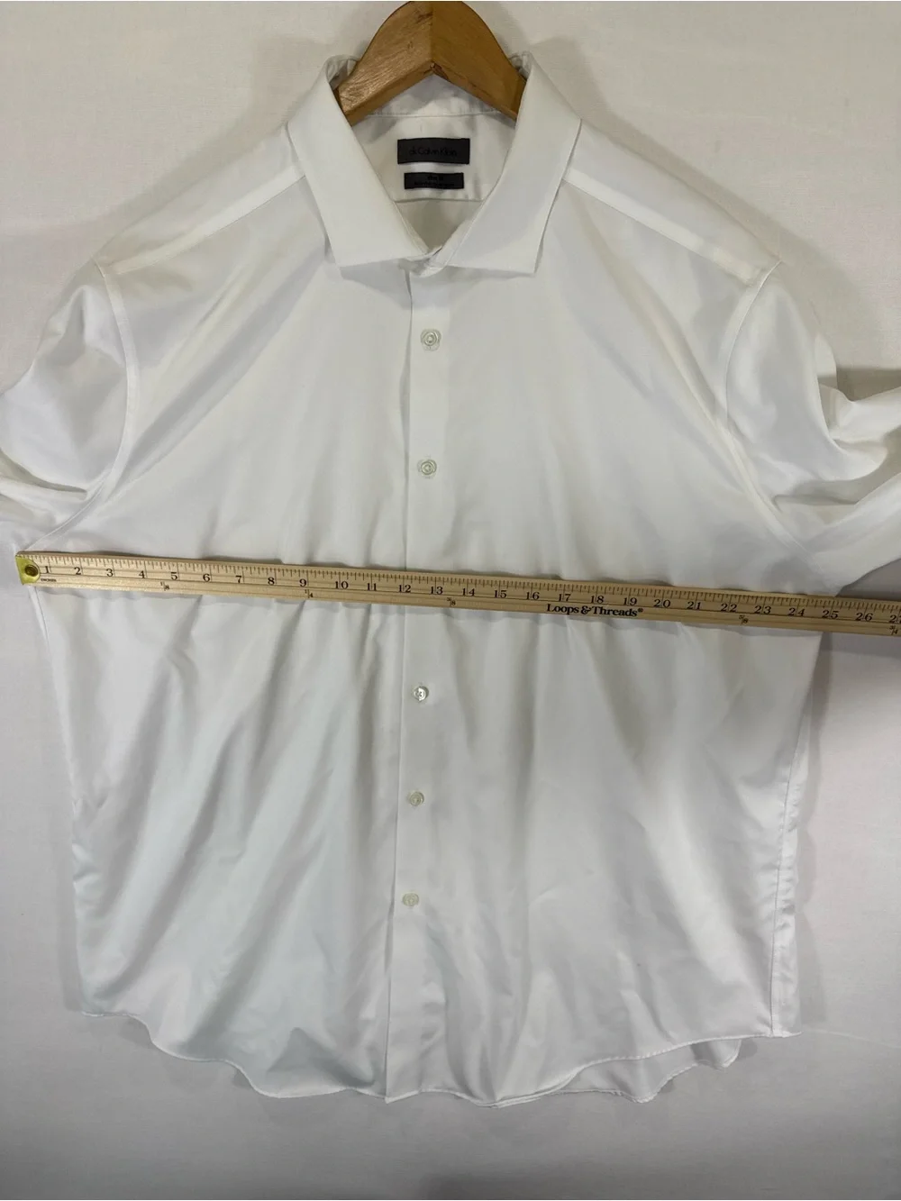 Calvin Klein White Men's Dress Shirt - Spread Collar